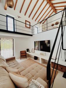 TV a/nebo společenská místnost v ubytování Lusterra Country House