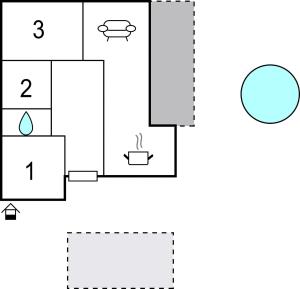 Půdorys ubytování Three-Bedroom Apartment In Barban