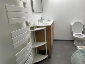 un baño con lavabo e inodoro en La Grange maen, en Pont-Saint-Martin 39 fotos más
