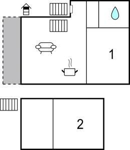 Půdorys ubytování Two-Bedroom Apartment In Ogulin