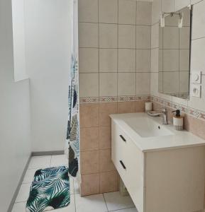un baño con lavabo y ducha en CityLife, en Millau