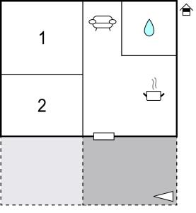 Půdorys ubytování Two-Bedroom Apartment In Necujam