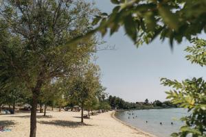 a beach with people swimming in the water at Casa El Rincón de San Pedro in Arcos de la Frontera +10 photos