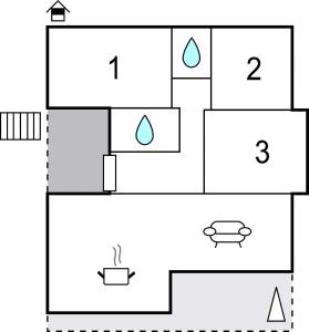 Půdorys ubytování Three-Bedroom Apartment In Komarna