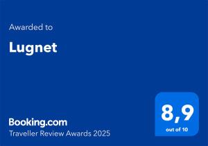 Certificate, award, sign, o iba pang document na naka-display sa Lugnet