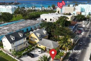 an aerial view of a city with a house at Mcgregor House - Villa by The Bay in Nassau