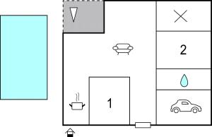 Půdorys ubytování 2 Bedroom Cozy Home In Bibinje