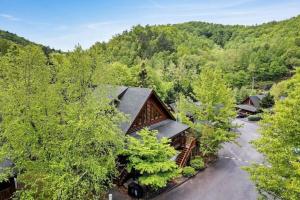 an overhead view of a house in the woods at Your Getaway Oasis in Sevierville