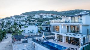 an aerial view of a house with a swimming pool at Villa Lovelet 2 in Kas