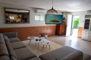 瓦伦西亚Beautiful Villa with huge private pool and vineyard view的带沙发和桌子的客厅