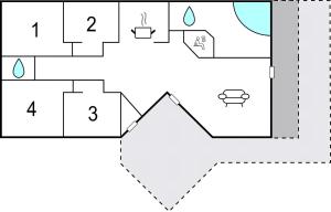 a floor plan of a house at Blåmejsen in Snogebæk