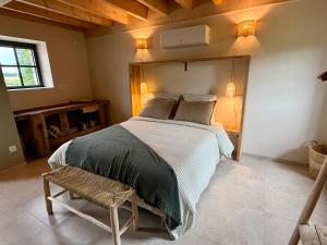 Postel nebo postele na pokoji v ubytování Au Détour des Châteaux