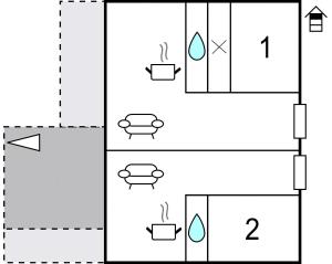 Plán poschodí v ubytovaní Apartment Prigradica O-525