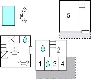 a block diagram of a bathroom with four squares at Gorgeous Home In Perpignan in Perpignan