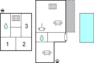 Půdorys ubytování Three-Bedroom Holiday Home In Rebici