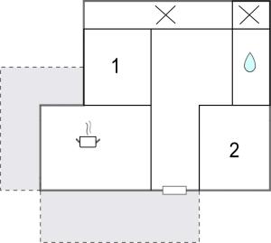 Půdorys ubytování Gemuetliche Ferienwohnung Werf