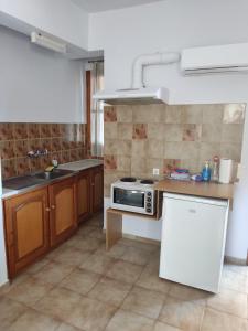 Kuchyň nebo kuchyňský kout v ubytování Michalis Chios Rooms