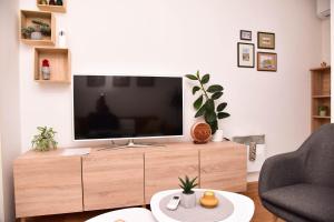 TV a/nebo společenská místnost v ubytování Apartman U2