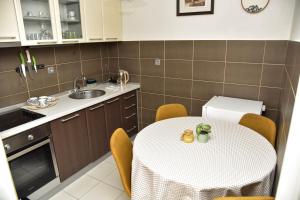 Kuchyň nebo kuchyňský kout v ubytování Apartman U2