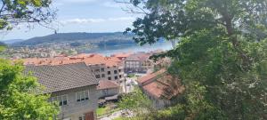 a view of a town with a river and buildings at Desconectaenlasriasbaixas Marita Combarro centro in Combarro