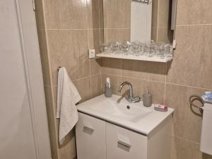 a bathroom with a sink and a mirror at Holiday Home Ana - Holiday Home in Brežane Lekeničke +22 photos