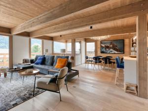 Χώρος καθιστικού στο Chalet neuf 5 chambres, 10 pers, vue Mont Blanc, parking, wifi - FR-1-663-28