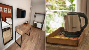 Příslušenství pro přípravu čaje a kávy v ubytování Sahil Butik Otel