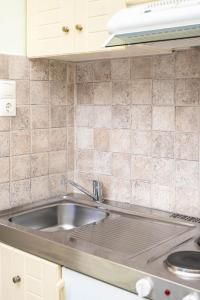 a kitchen with a sink and a counter top at Konstantinos Hotel & Apartments 2 in Nydri