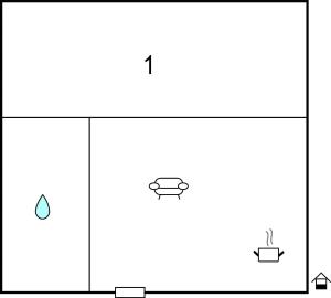 The floor plan of 1 Bedroom Nice Home In Vallehermoso