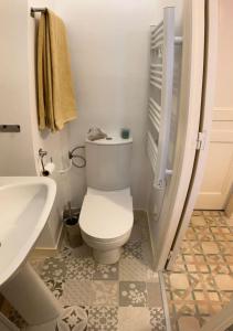 ル・アーヴルにあるLa cabine des docksのトイレと洗面台付きのバスルーム