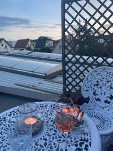 Μπαλκόνι ή βεράντα στο Ferienwohnung für 2 Gäste