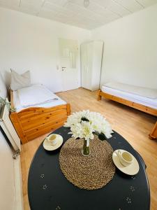 A bed or beds in a room at Fewo-Wilhering