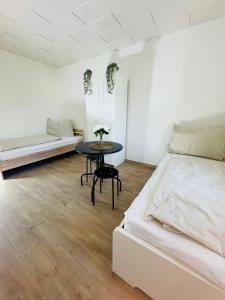 A bed or beds in a room at Fewo-Wilhering