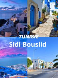 a collage of photos of the town of silho biscited at Ennasr 2 - Rez-de-Chaussée Chaleureux - Internet Fibre - Chaines International - Commerces et Services à Proximité - Service Navette in Ariana +2 photos