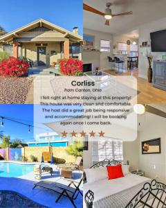 un collage di foto di una casa di Phoenix Home Pool & String Lights a Phoenix