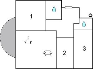 Plantegning af 3 Bedroom Awesome Home In Liznjan