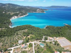 an aerial view of a beach and the ocean at Magdalini in Votsi