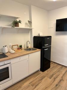 Kuchyň nebo kuchyňský kout v ubytování Apartman Obala deLuxe