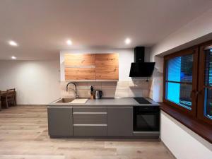 Kuchyň nebo kuchyňský kout v ubytování Apartmán Kunratice
