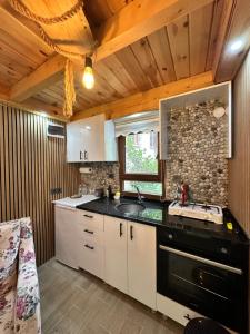 A kitchen or kitchenette at Nehir Bungalows