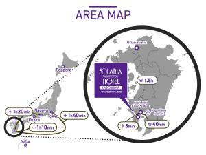 a map of sirminia and the island of sirminianorthole hotel at Solaria Nishitetsu Hotel Kagoshima in Kagoshima