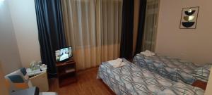 TV a/nebo společenská místnost v ubytování Matev Hotel
