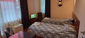 Postel nebo postele na pokoji v ubytování Matev Hotel
