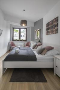 Posteľ alebo postele v izbe v ubytovaní Apartamenty City Center - Zdrojowe