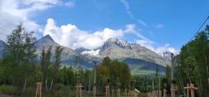 a mountain range with trees and mountains in the background at Apartment KRIVÁŇ in Vyšné Hágy +14 photos
