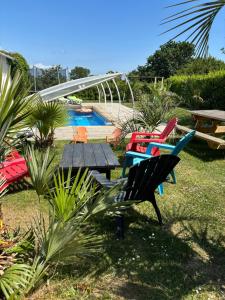Bazén v ubytování Gite de kernaet avec piscine nebo v jeho okolí