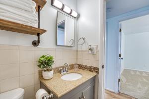 a bathroom with a sink and a mirror at Charming Retreat in Ann Arbor in Ann Arbor +15 photos