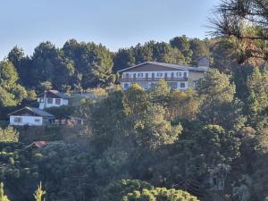 a house on top of a hill with trees at Pousada Cachyto de Cielo in Campos do Jordão +8 photos