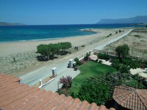 a view of the beach from the roof of a house at Gramvoussa Bay in Kissamos