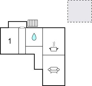 diagrama de baño con aseo y lavamanos en Nice Apartment In Horhausen With Wifi, en Horhausen